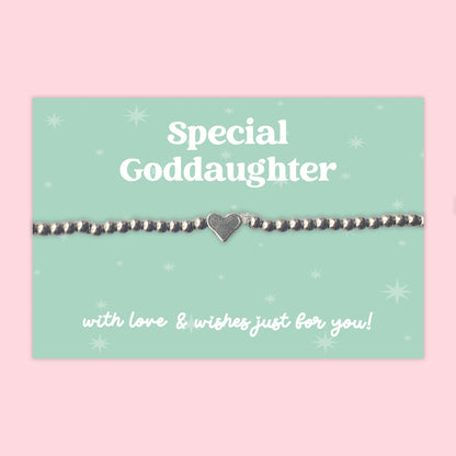 “Special Goddaughter” Heart Charm Bracelet | Meaningful Gift from Godparent