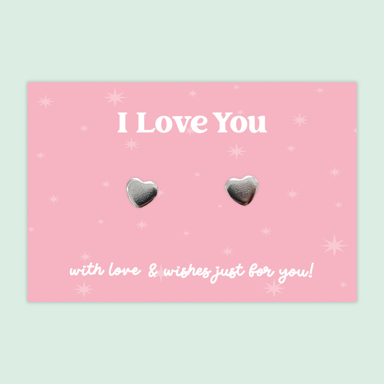 I Love You - Heart Stud Earrings
