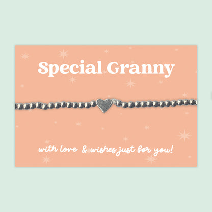 “Special Granny” Heart Charm Bracelet | Meaningful Gift from Grandchild