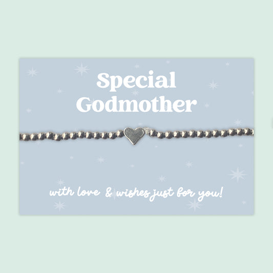 “Special Godmother” Heart Charm Bracelet | Meaningful Gift from Godchild