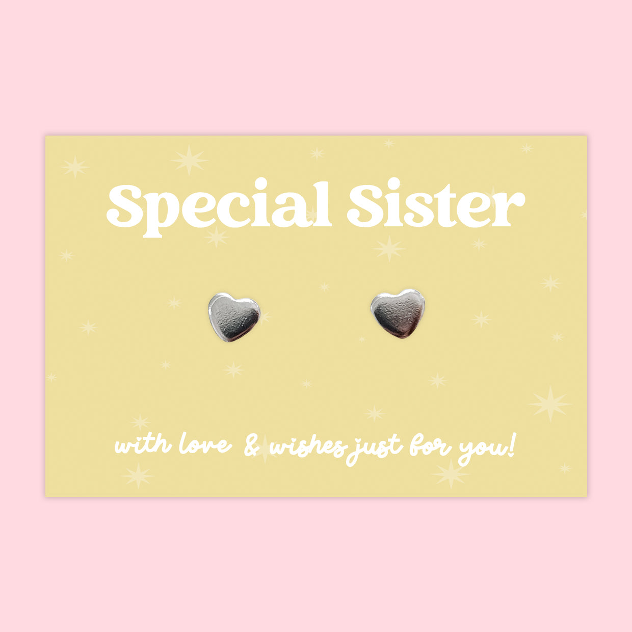Special Sister - Heart Stud Earrings