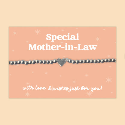 “Special Mother-in-Law” Heart Charm Bracelet | Meaningful Gift for Mother-in-Law