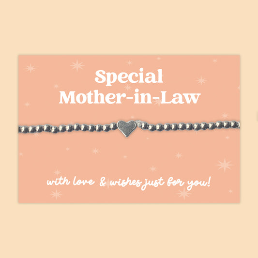 “Special Mother-in-Law” Heart Charm Bracelet | Meaningful Gift for Mother-in-Law