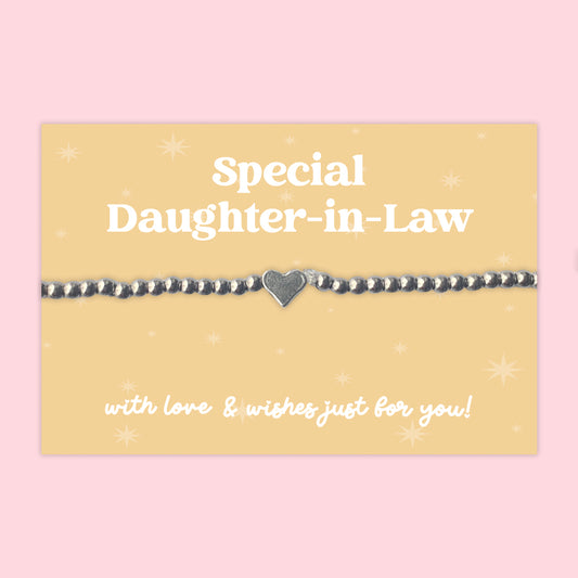 “Special Daughter-in-Law” Heart Charm Bracelet | Meaningful Gift for Daughter-in-Law
