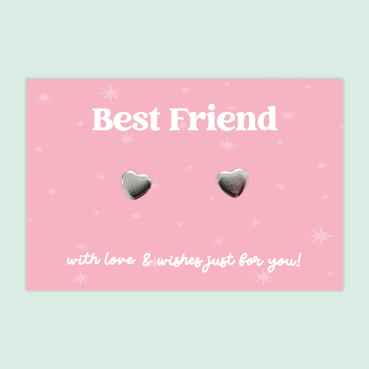 Best Friend - Heart Stud Earrings