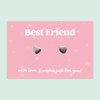 Best Friend - Heart Stud Earrings
