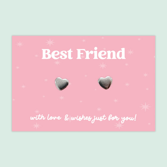 Best Friend - Heart Stud Earrings