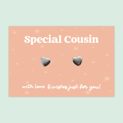 Special Cousin - Heart Stud Earrings