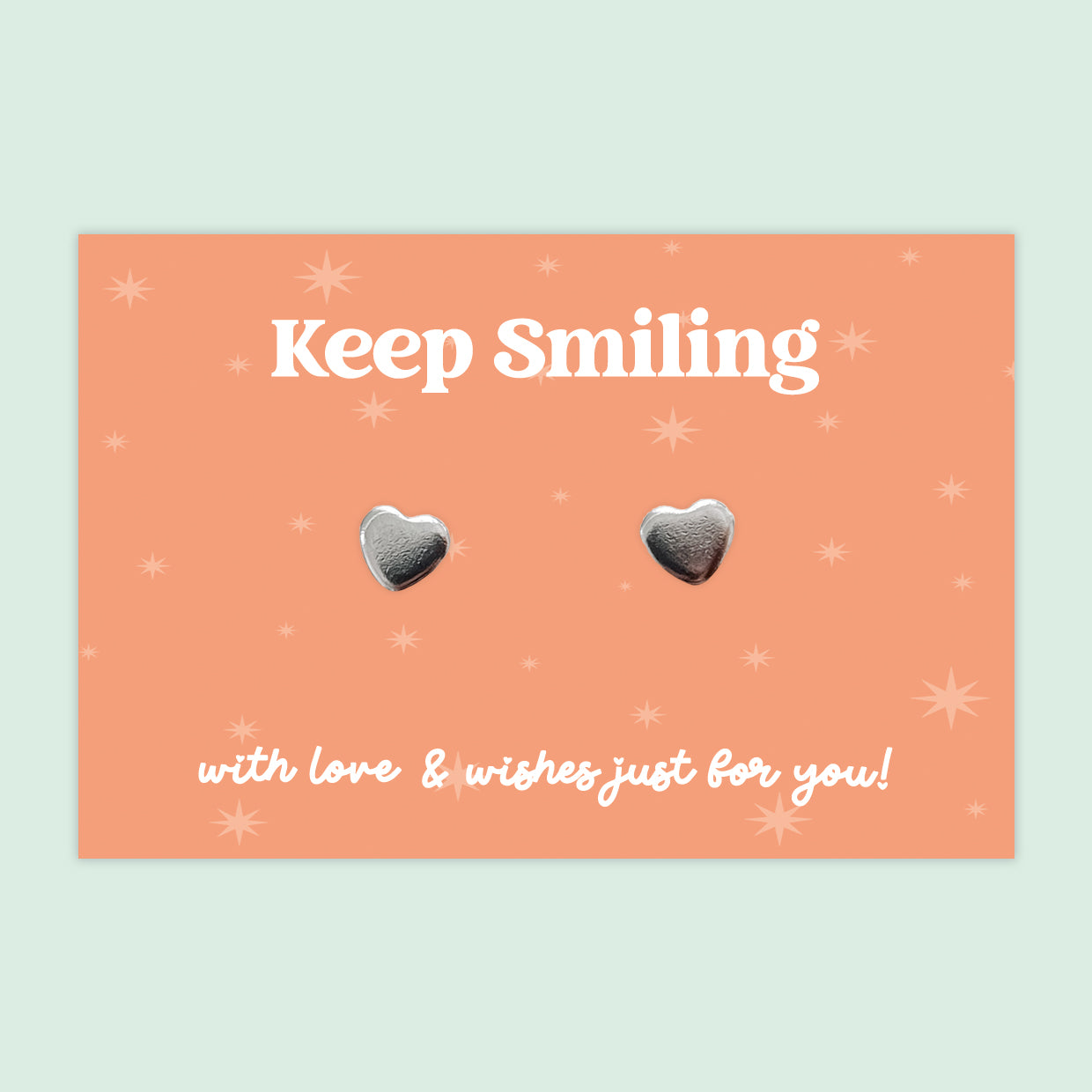 Keep Smiling - Heart Stud Earrings