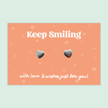 Keep Smiling - Heart Stud Earrings