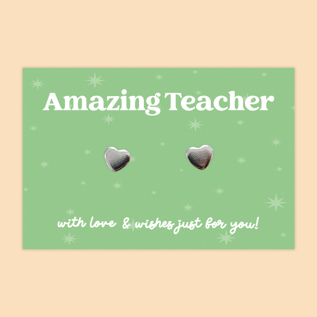 Amazing Teacher - Heart Stud Earrings