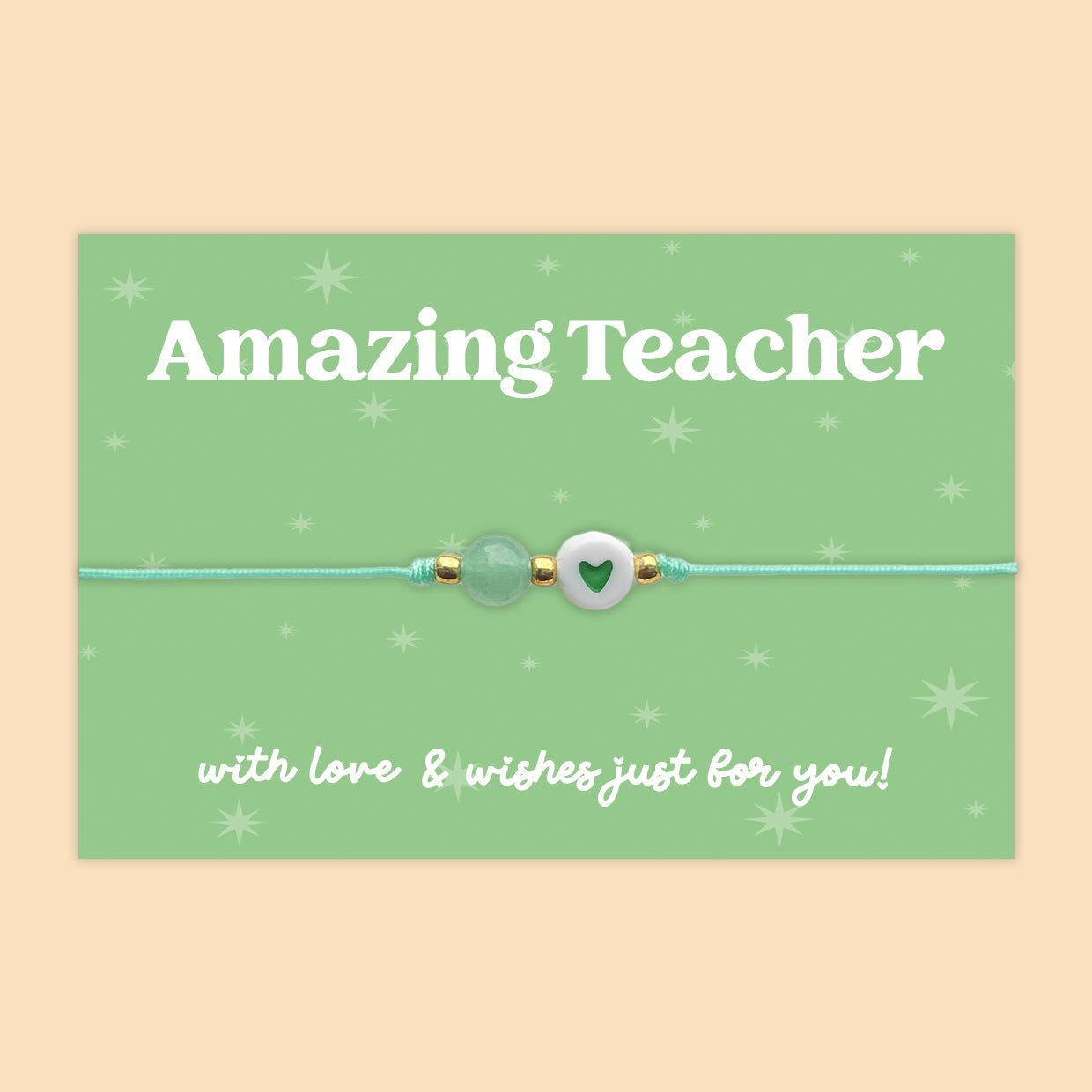 Amazing Teacher - Adjustable Heart Friendship Bracelet