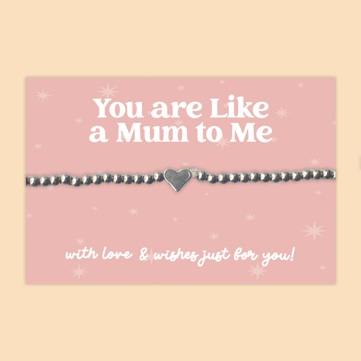 “You Are Like a Mum to Me” Heart Charm Bracelet | Meaningful Gift for Someone Special