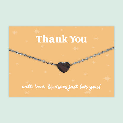Thank You - Heart Charm Necklace