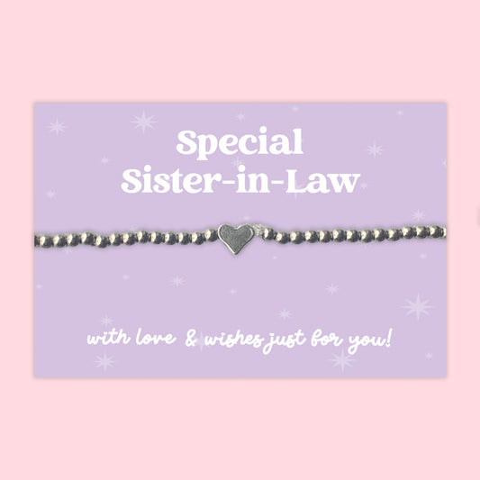 “Special Sister-in-Law” Heart Charm Bracelet | Meaningful Gift for Sister-in-Law
