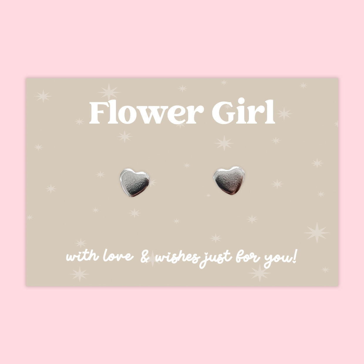 Flower Girl - Heart Stud Earrings