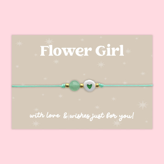 Flower Girl - Adjustable Heart Friendship Bracelet
