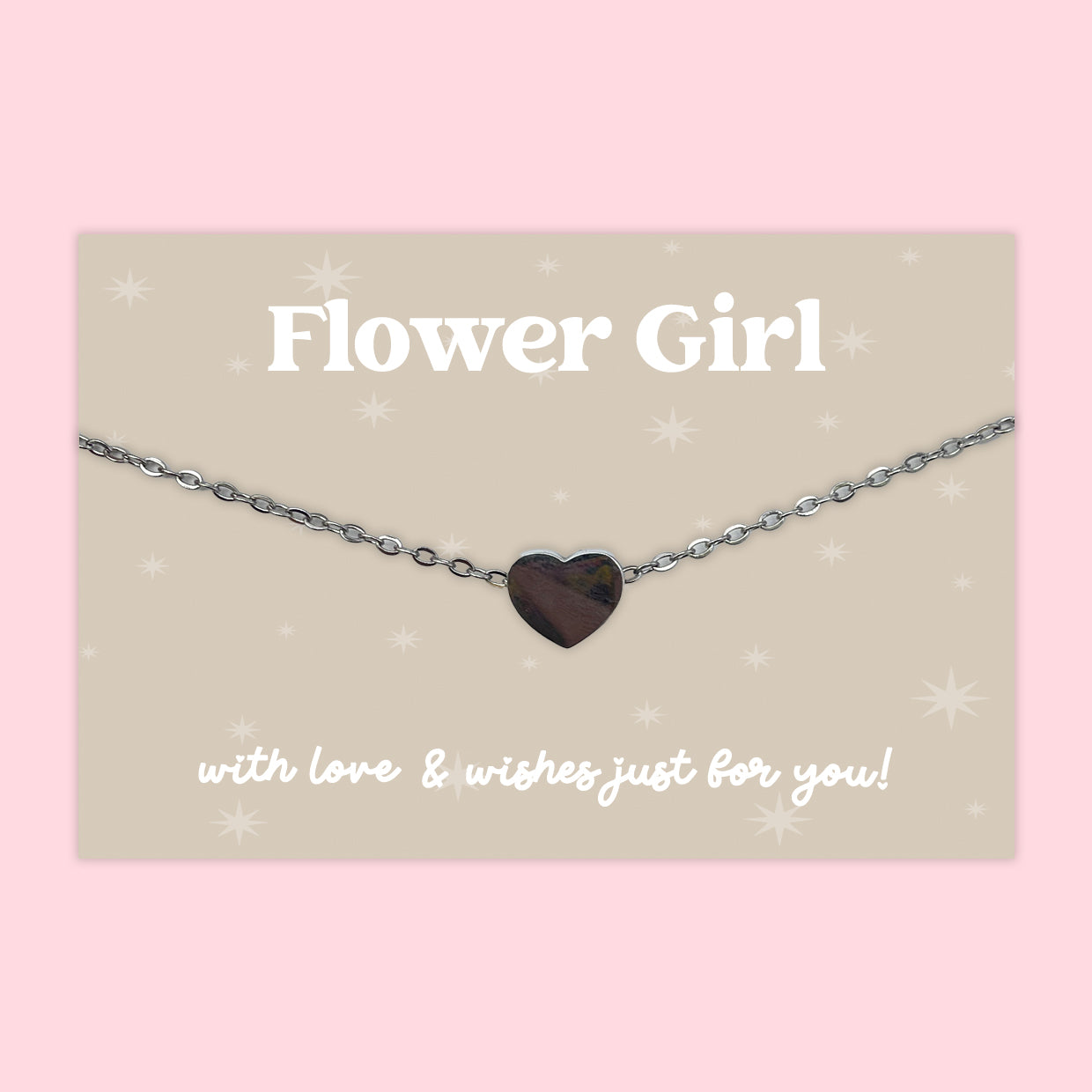 Flower Girl - Heart Charm Necklace
