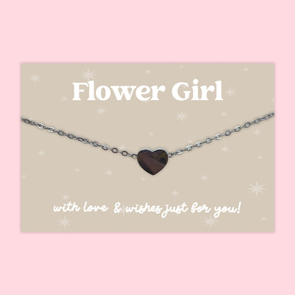 Flower Girl - Heart Charm Necklace