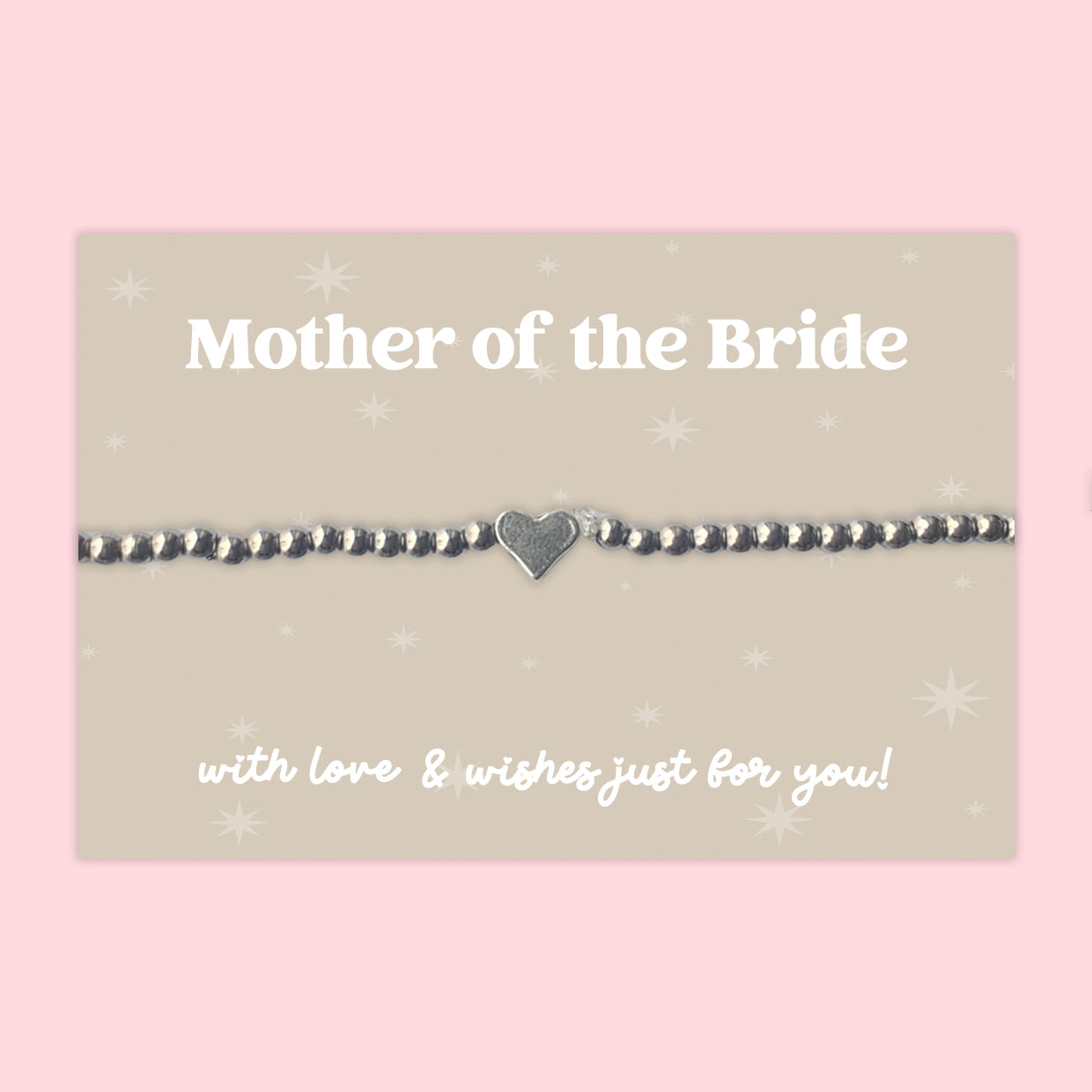 “Mother of the Bride” Heart Charm Bracelet | Wedding Gift for Mother of the Bride