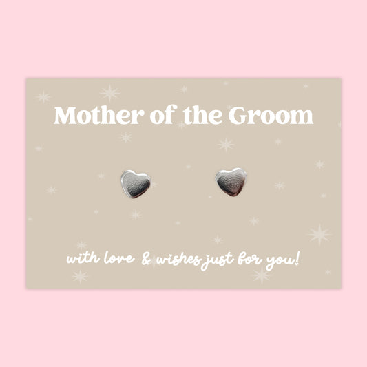 Mother of the Groom - Heart Stud Earrings