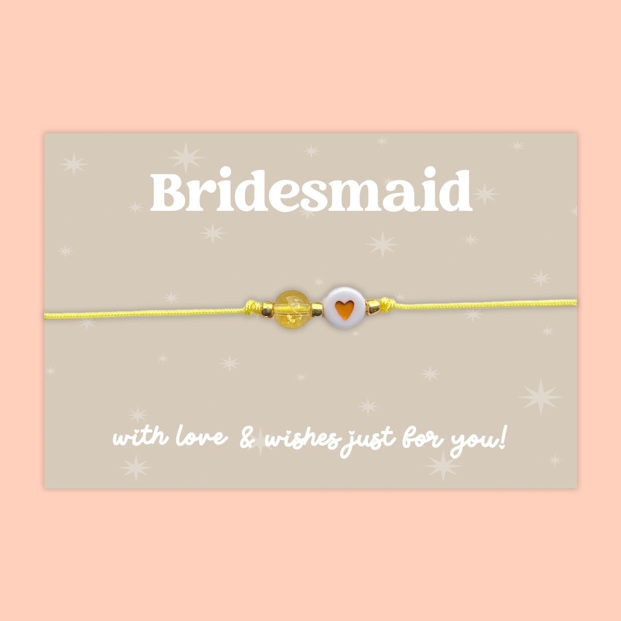 Bridesmaid - Adjustable Heart Friendship Bracelet