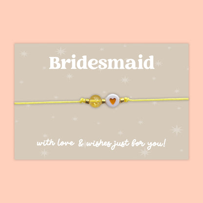 Bridesmaid - Adjustable Heart Friendship Bracelet