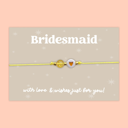 Bridesmaid - Adjustable Heart Friendship Bracelet
