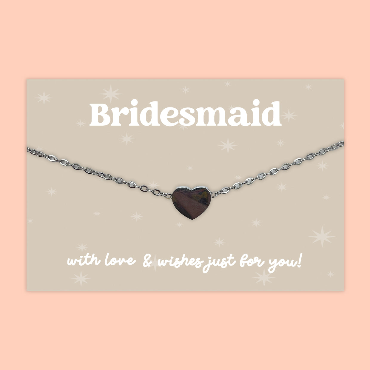 Bridesmaid - Heart Charm Necklace