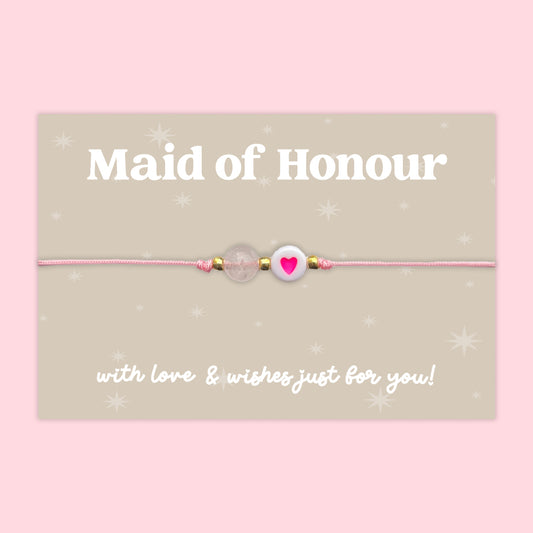 Maid of Honour - Adjustable Heart Friendship Bracelet