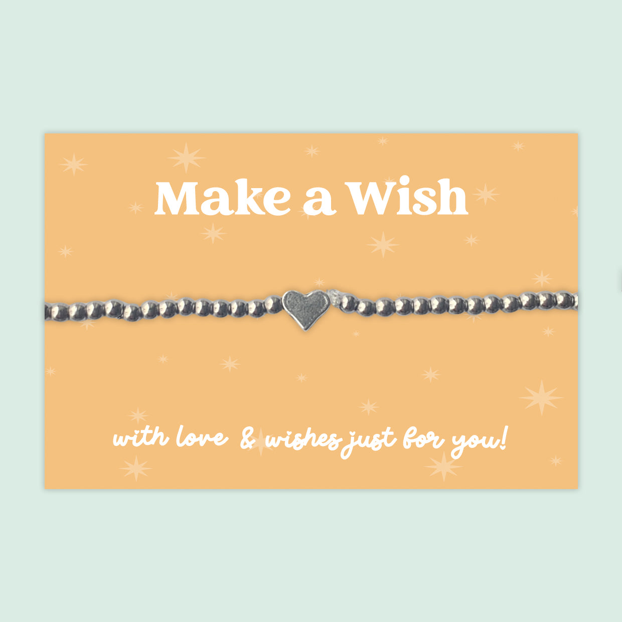 Make a Wish Bracelet with Heart Charm  Elegant Stainless Steel Beaded Stretch Bracelet for Birthdays  Special Moments
