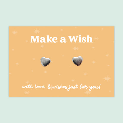 Make a Wish - Heart Stud Earrings