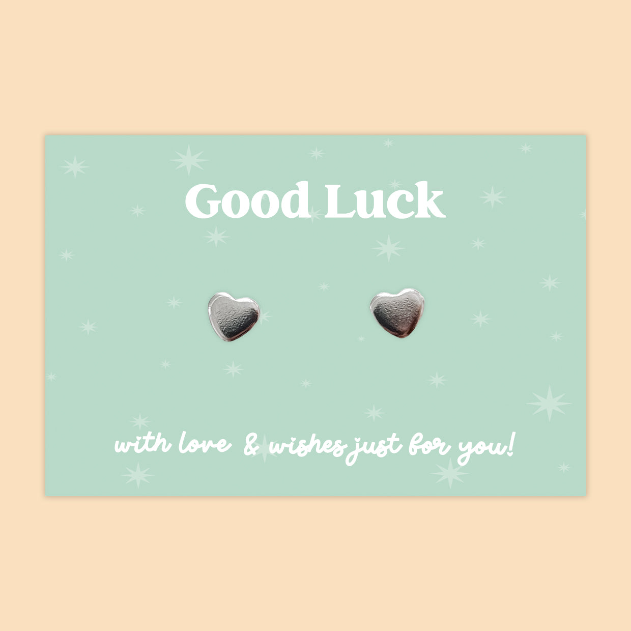 Good Luck - Heart Stud Earrings