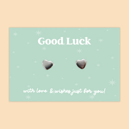 Good Luck - Heart Stud Earrings