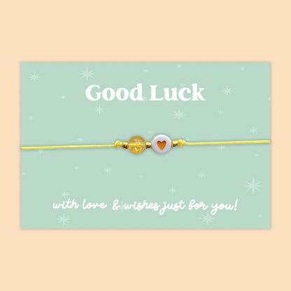 Good Luck - Adjustable Heart Friendship Bracelet