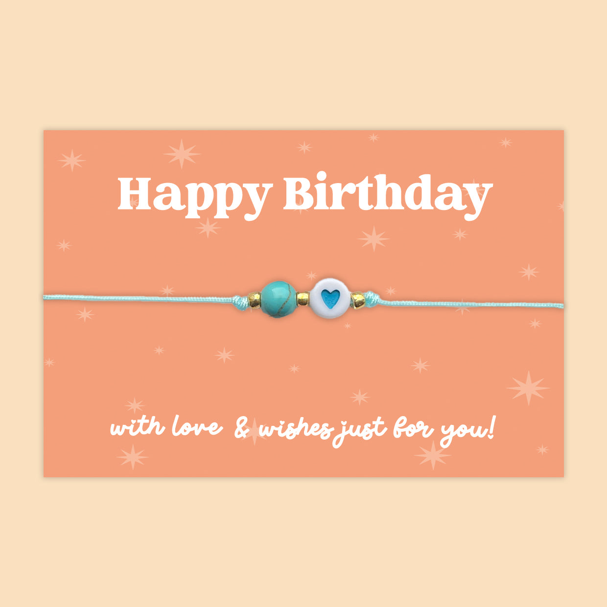 Happy Birthday - Adjustable Heart Friendship Bracelet