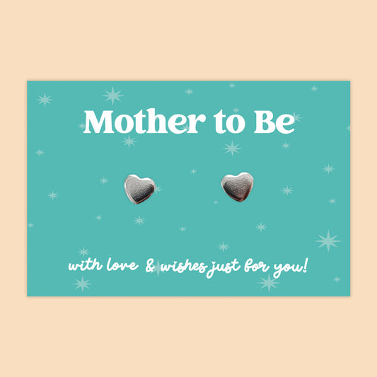 Mother to Be - Heart Stud Earrings