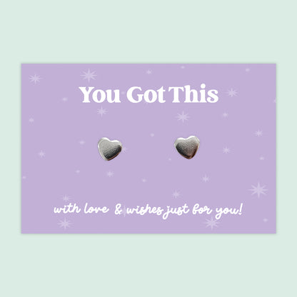 You Got This - Heart Stud Earrings