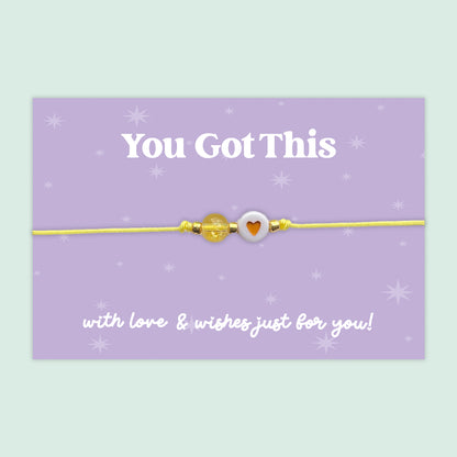 You Got This - Adjustable Heart Friendship Bracelet