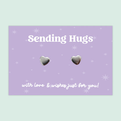 Sending Hugs - Heart Stud Earrings