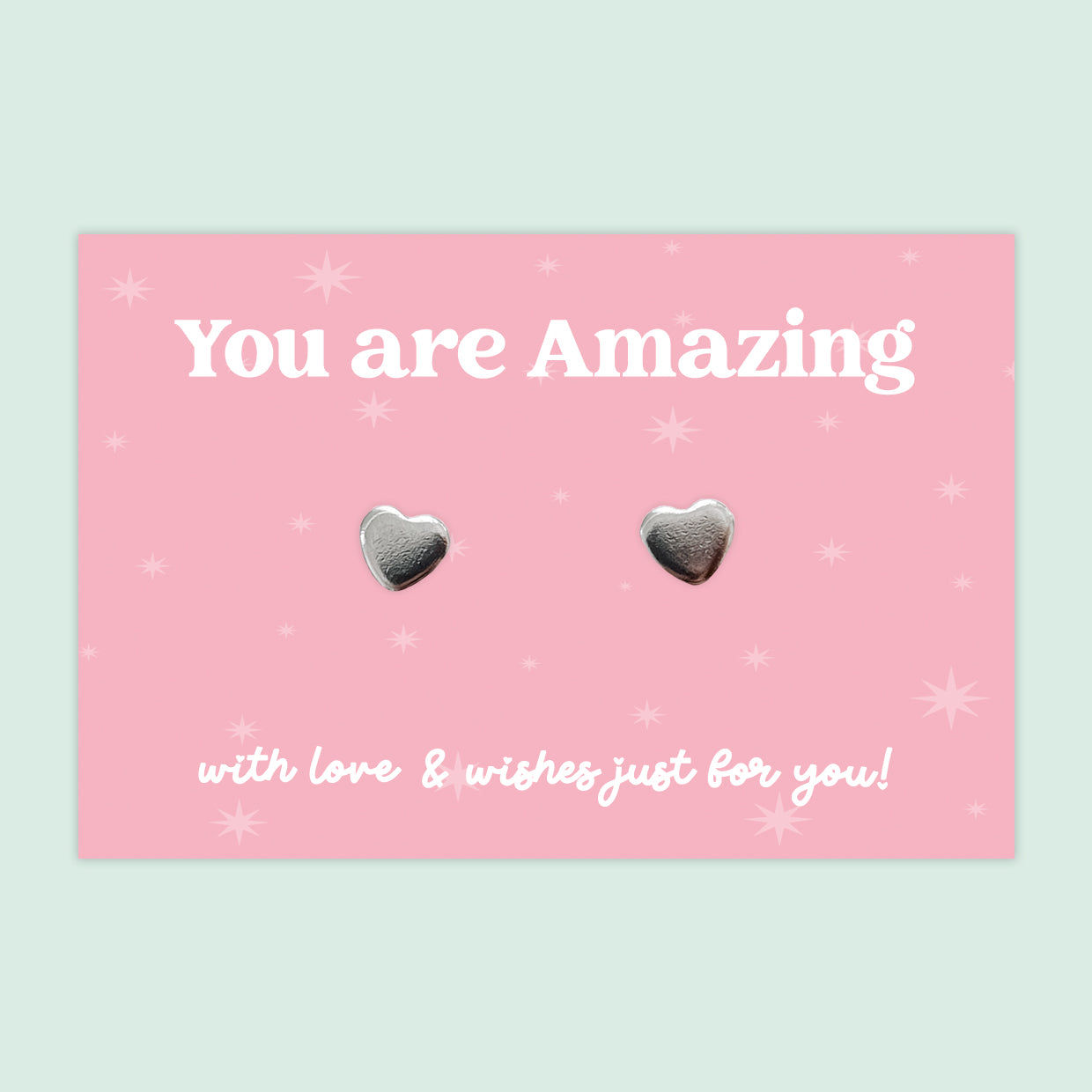You are Amazing - Heart Stud Earrings