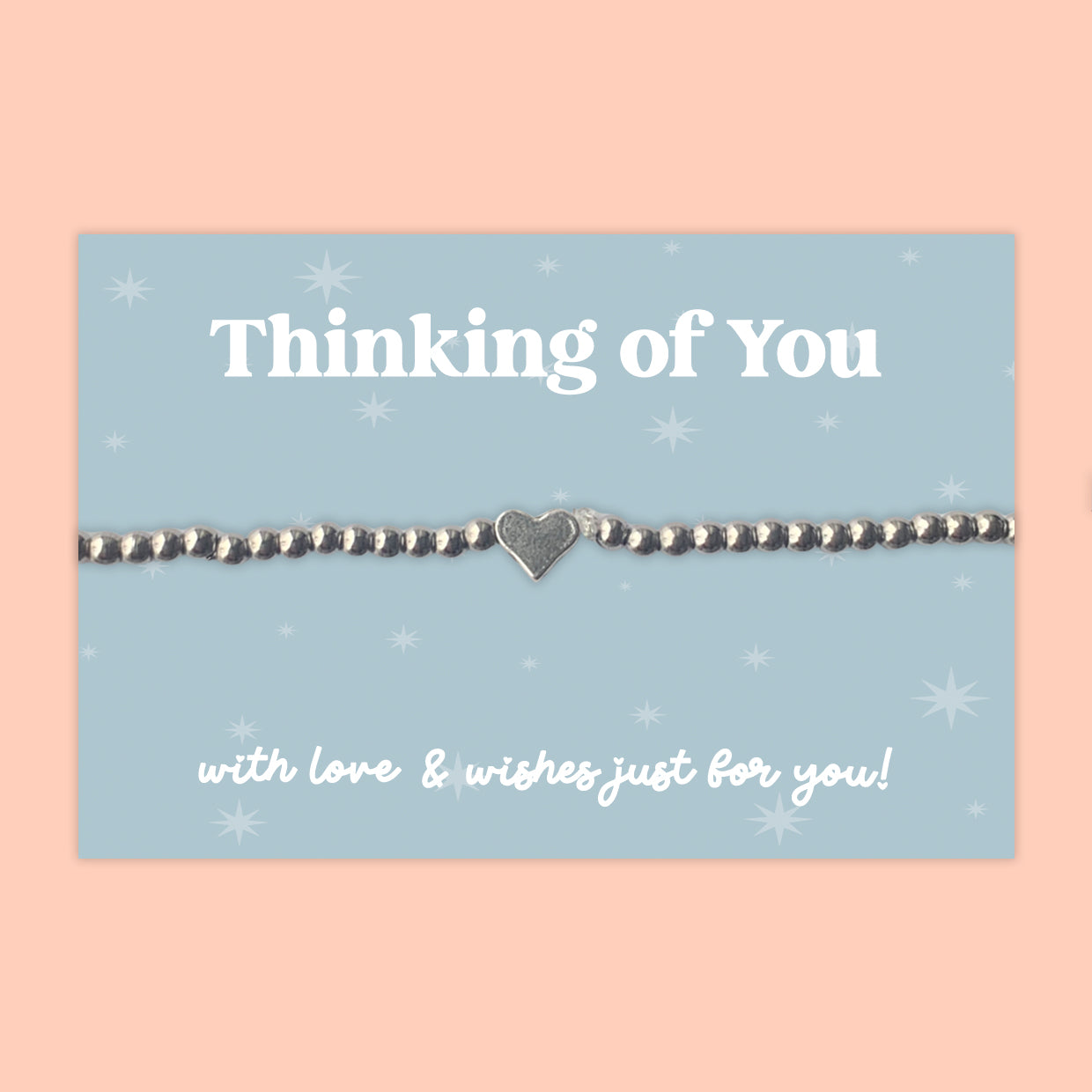 Little Wishes® Heart Beaded Bracelets - Choose Design | Stretch Bracelet with Stainless Steel Heart Charm on Themed Card | Choose Your Own Design for Every Occasion