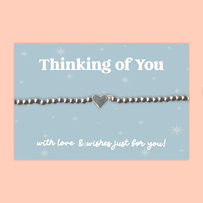 Little Wishes® Heart Beaded Bracelets - Choose Design | Stretch Bracelet with Stainless Steel Heart Charm on Themed Card | Choose Your Own Design for Every Occasion