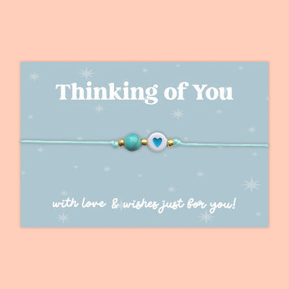 Thinking of You - Adjustable Heart Friendship Bracelet