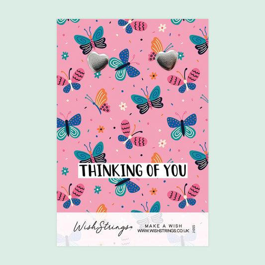 Thinking of You - Silver Heart Stud Earrings | 304 Stainless - Hypoallergenic