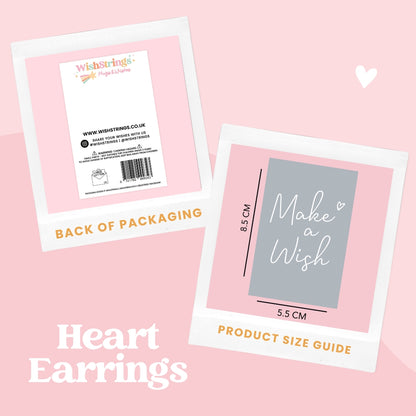 Heart Stud Earrings- Choose Design | Stainless Steel Earrings on Themed Gift Card | Choose Your Own Design for All Occasions