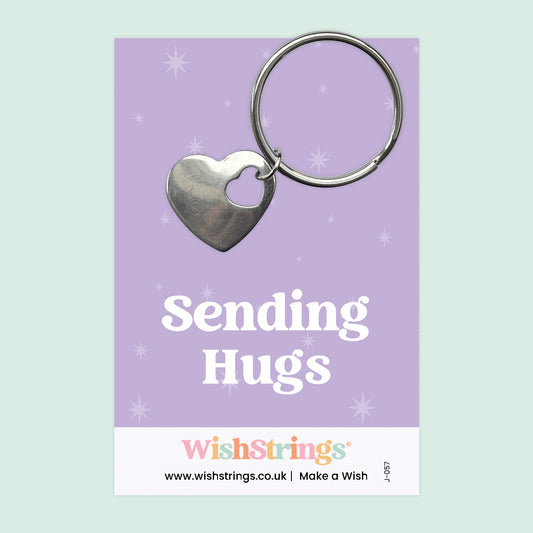 Sending Hugs - Heart Keyring