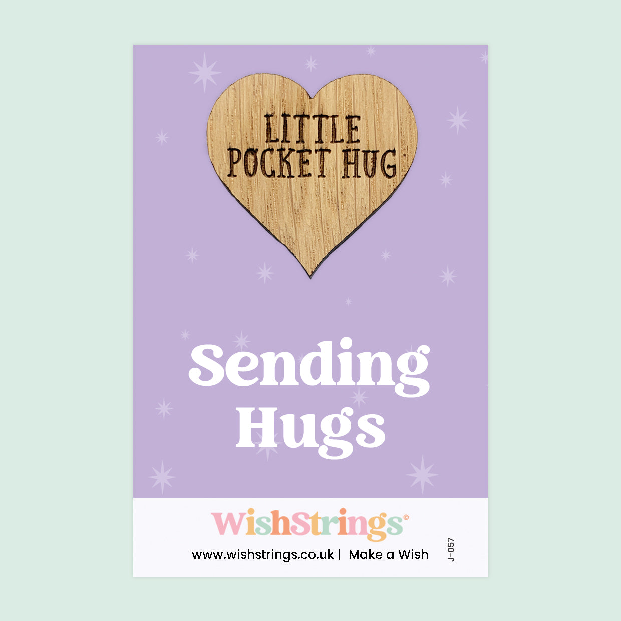 Sending Hugs - Little Pocket Hug - Wooden Heart Keepsake Token