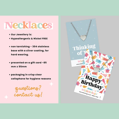 Heart Necklaces - Choose Design | Stainless Steel Heart Pendant Necklace on Themed Gift Card | Choose Your Own Design | Sentimental Jewellery for All Occasions