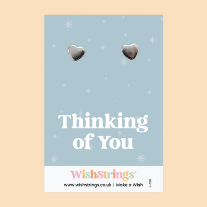 Thinking of you - Silver Heart Stud Earrings | 304 Stainless - Hypoallergenic